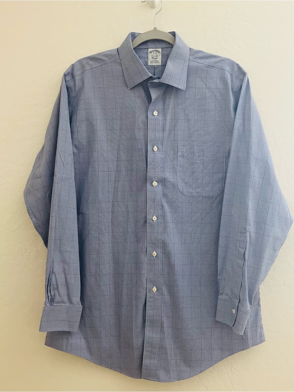 Brooks Brothers Est. 1818 Men’s 16-33 Large Blue Check Non-Iron